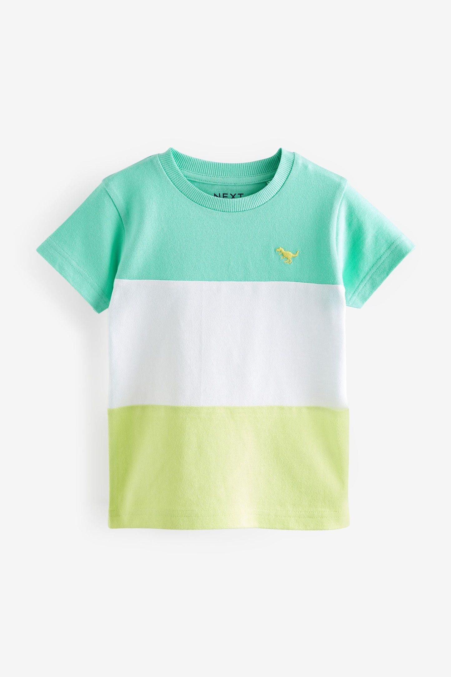 Green/Yellow Short Sleeve Colourblock T-Shirt