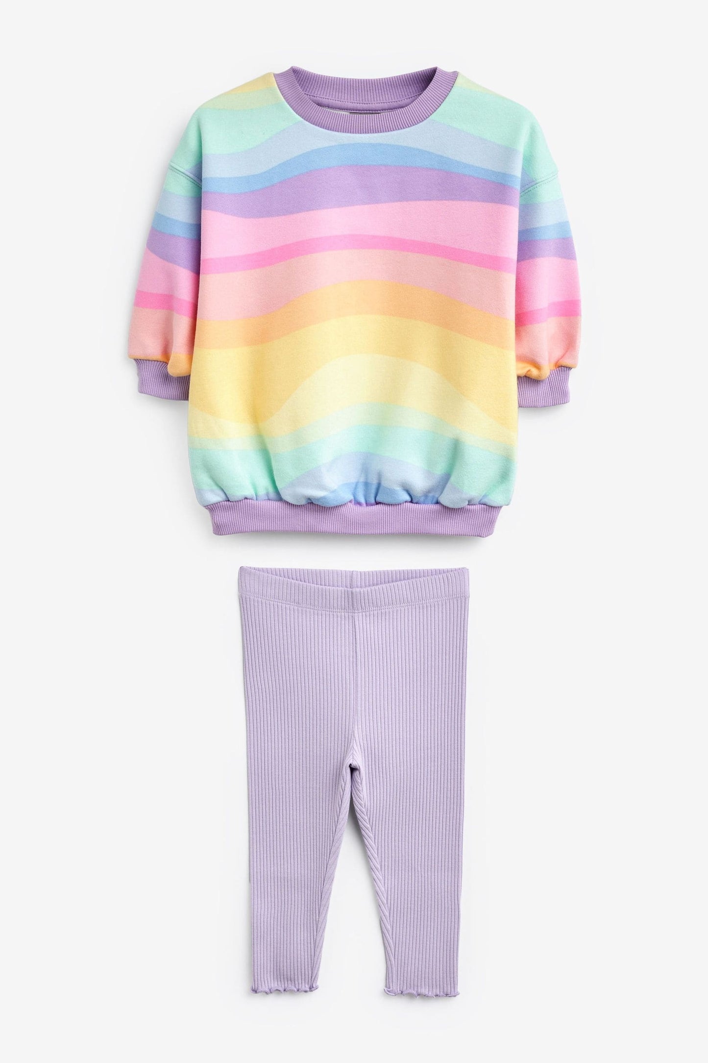 Rainbow sweatshirt and leggings set