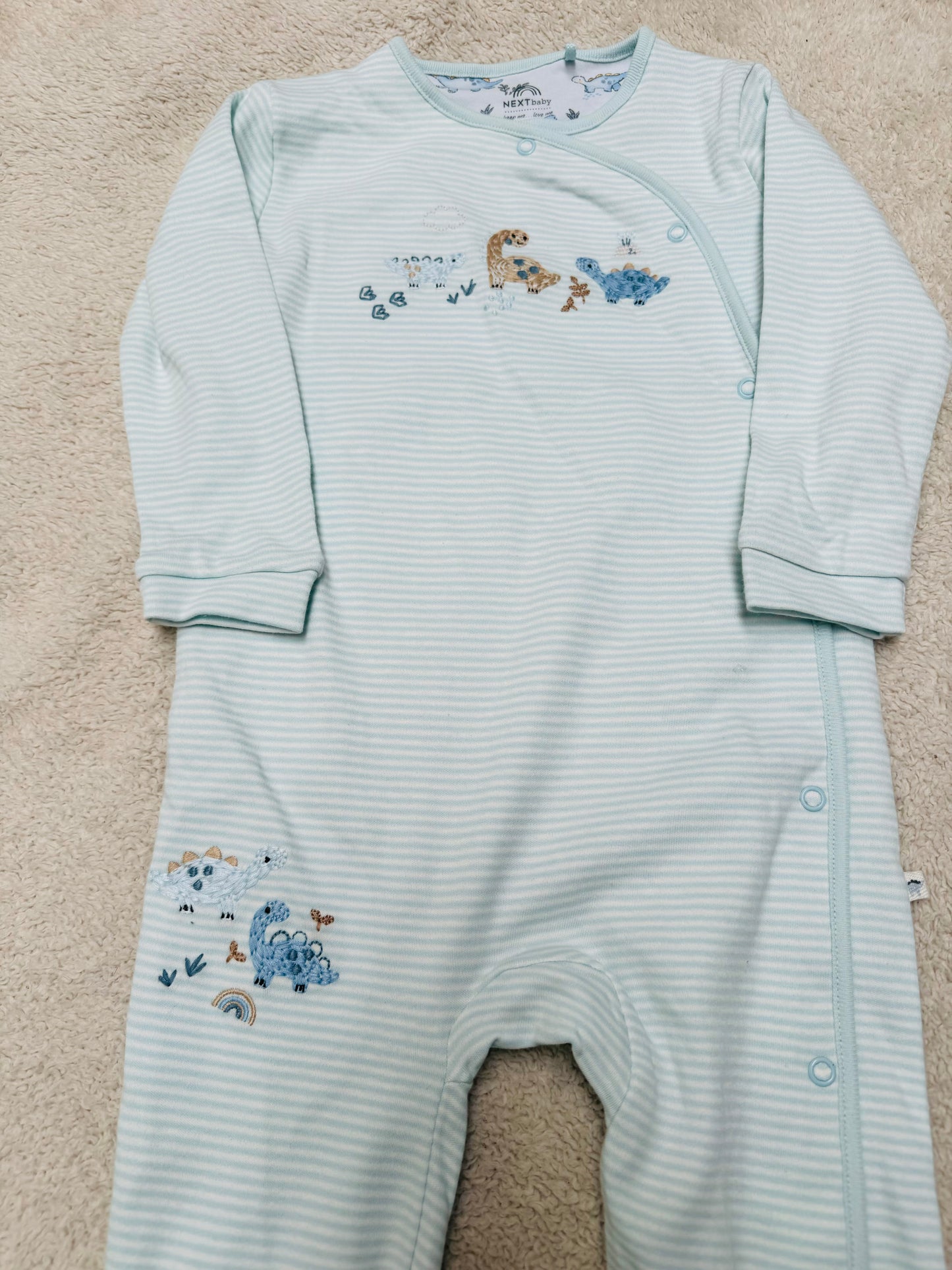 Sleepsuit - Full sleeves blue white stripes