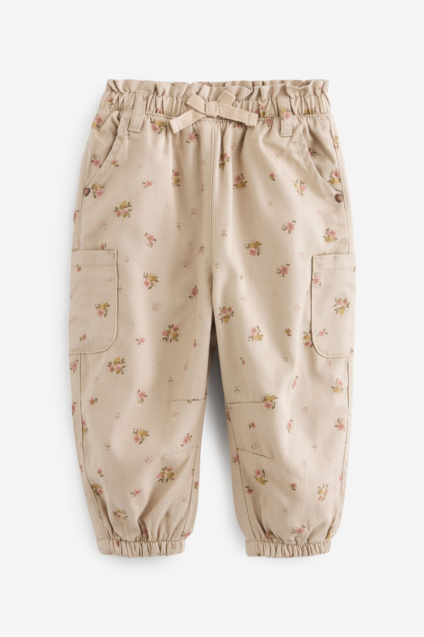 Floral beige cargo pants