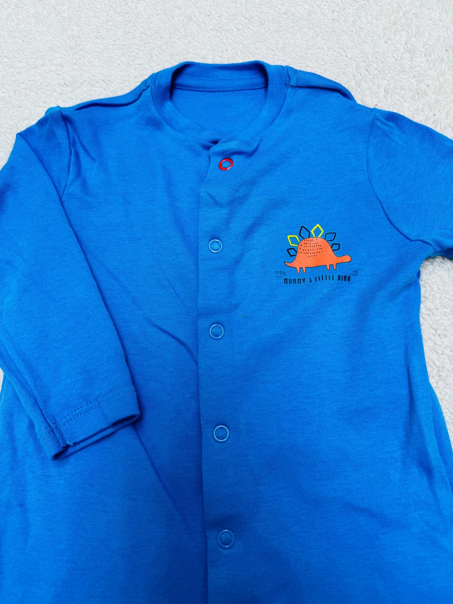 Blue Sleepsuit with Orange Dino