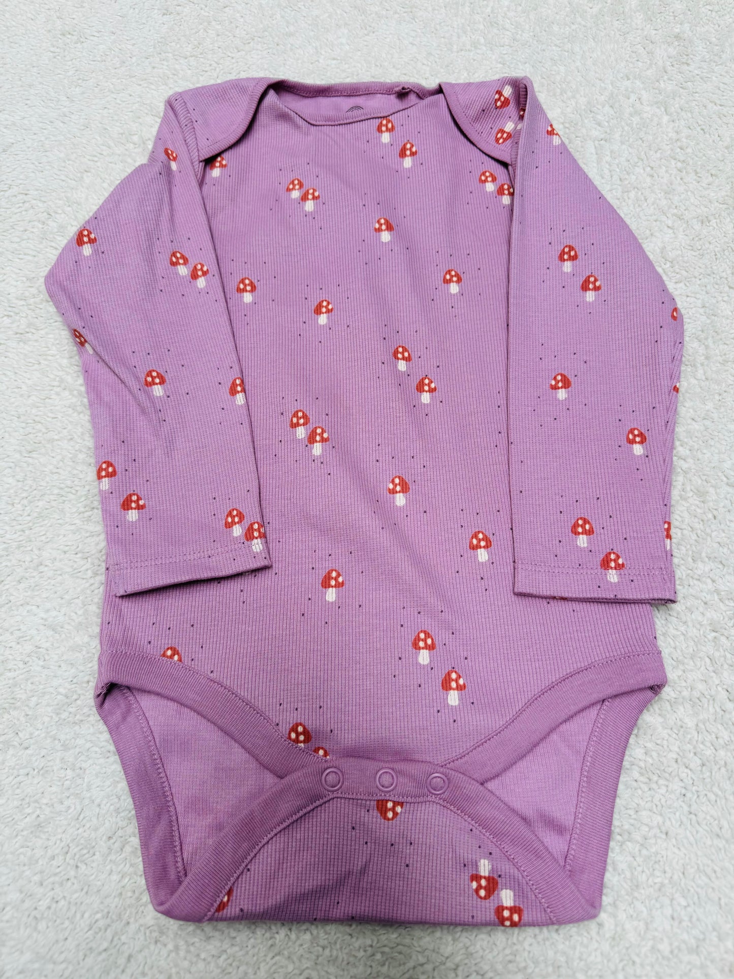 Long sleeves bodysuit pink mushrooms