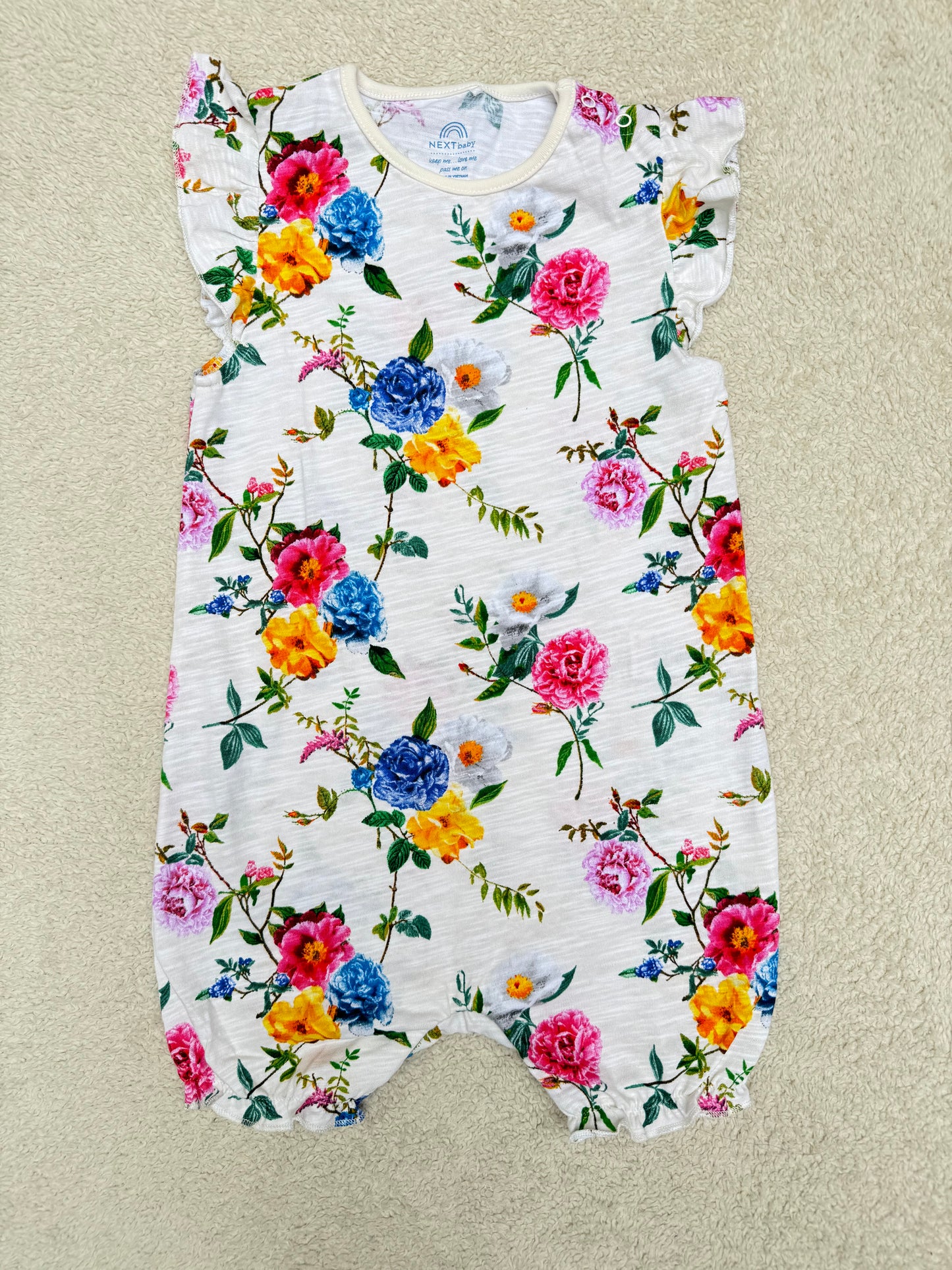 White Floral Romper Sleeveless