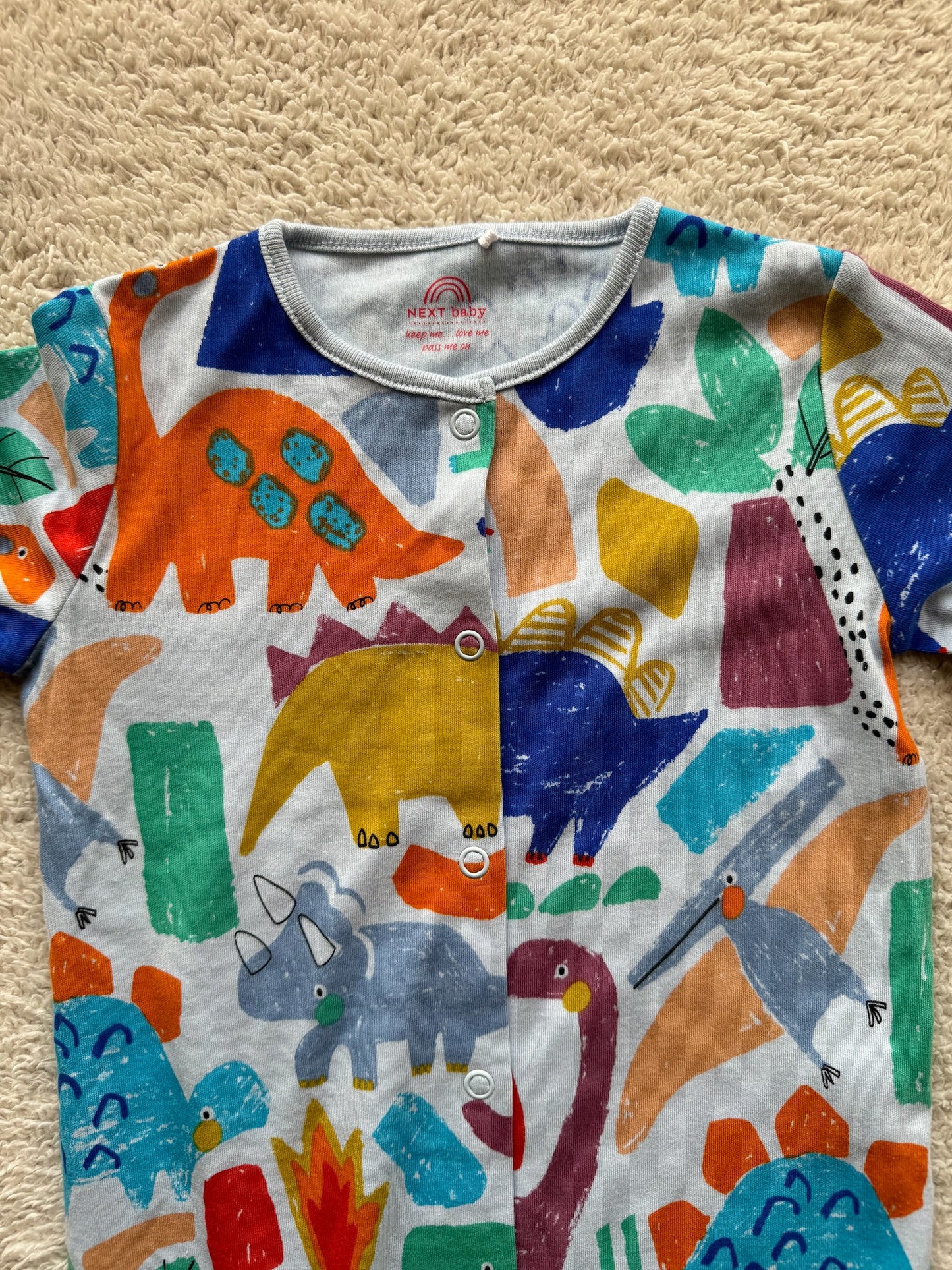 Jumper - Multi coloured dino on blue