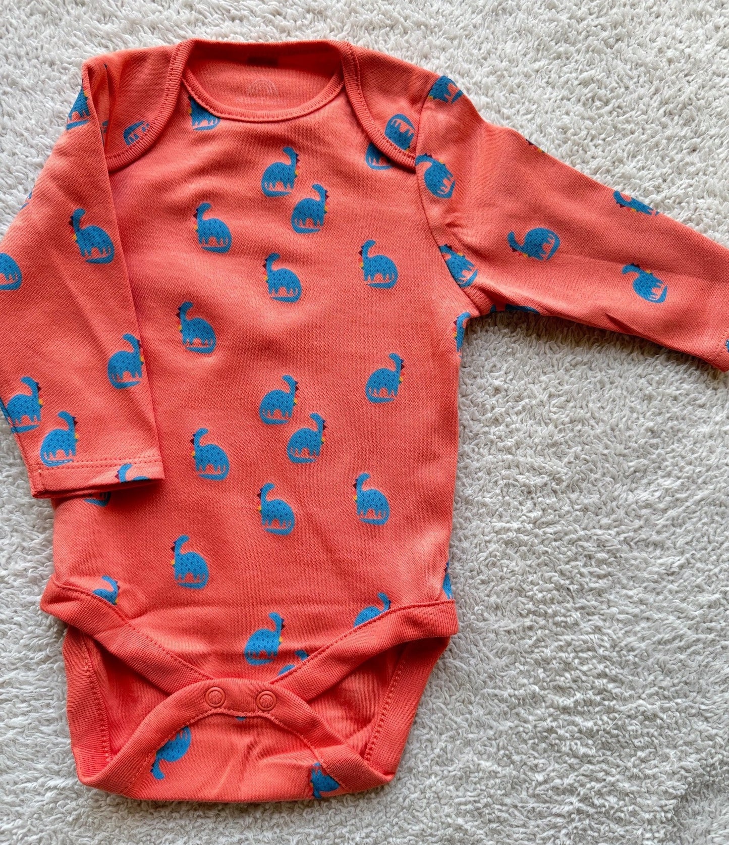 Bodysuit - Blue dino on orange