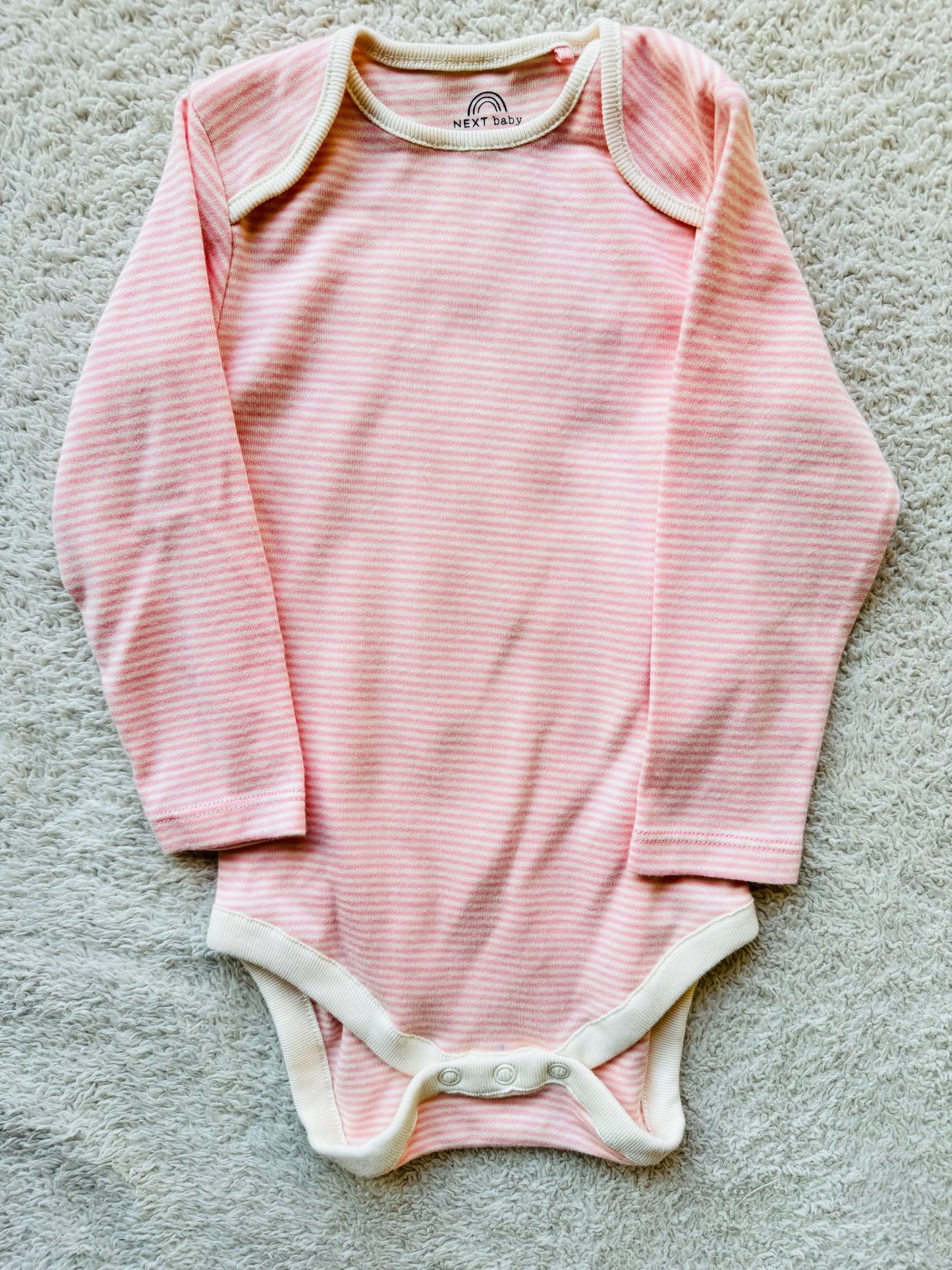 Bodysuit - Full sleeves pink and white stripes