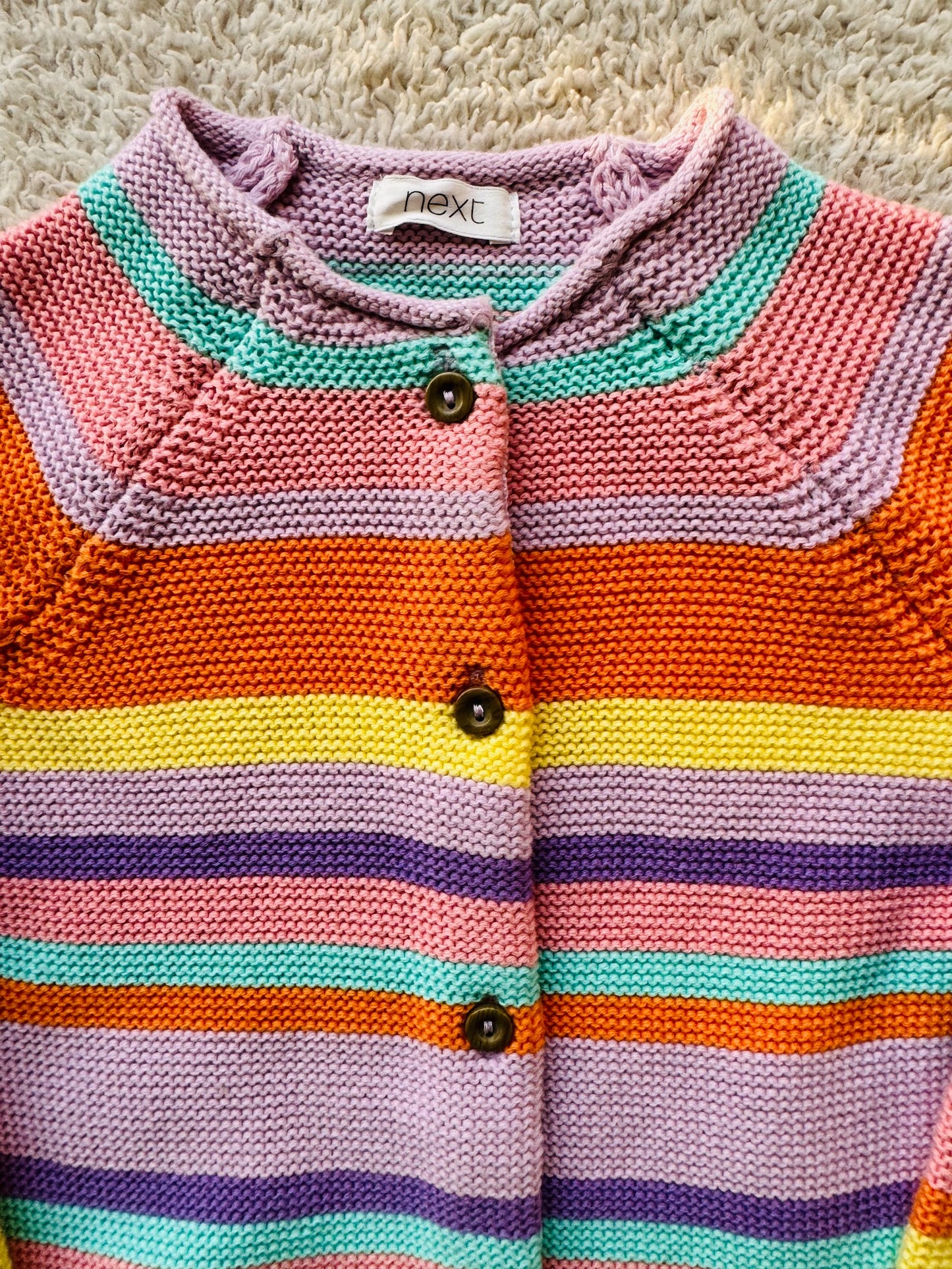 Sweater - Multi coloured pastel stripes