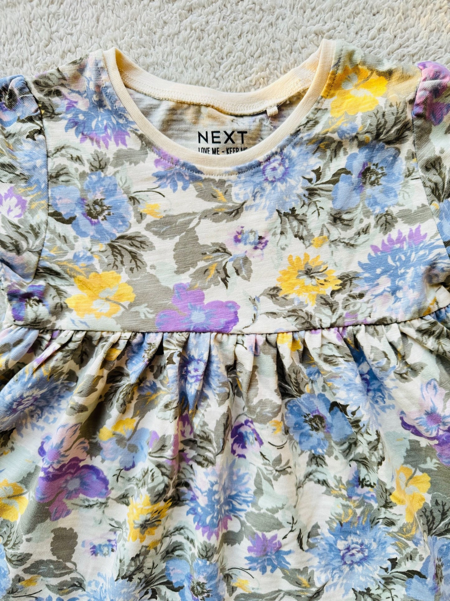 Frok - Purple floral on white