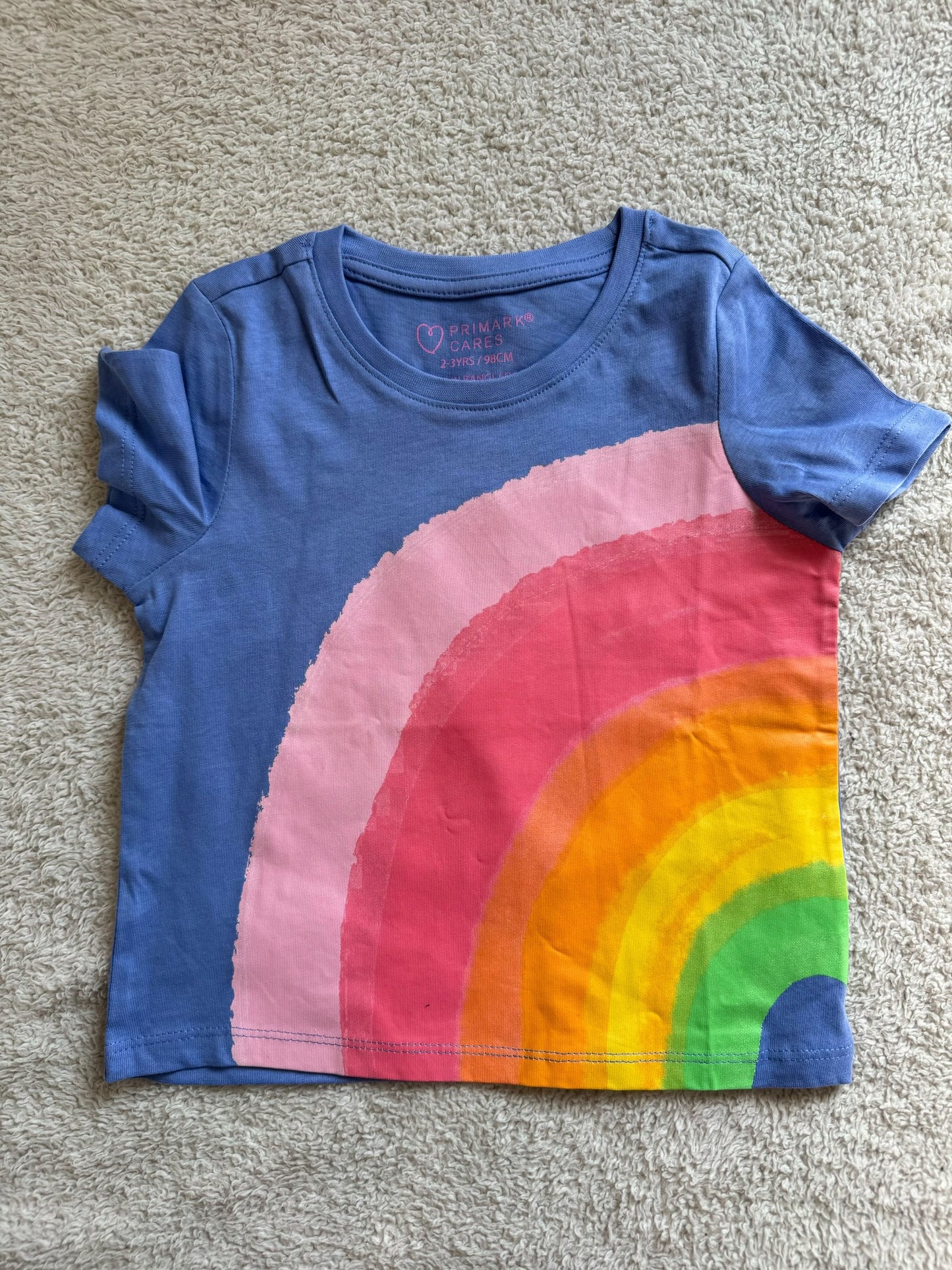 Round neck half sleeves tshirt Blue Rainbow
