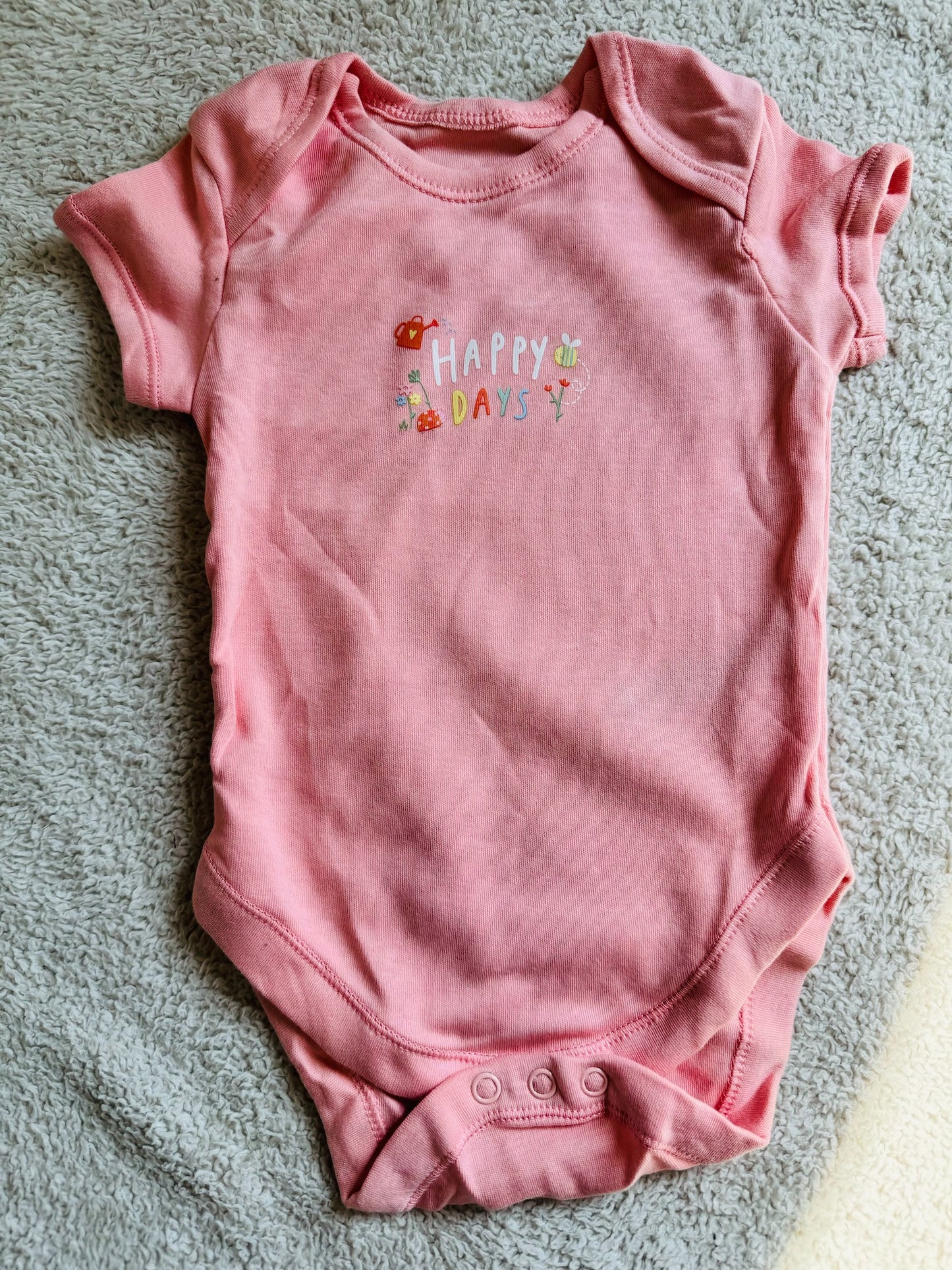 Half sleeves bodysuit - Happy days light pink
