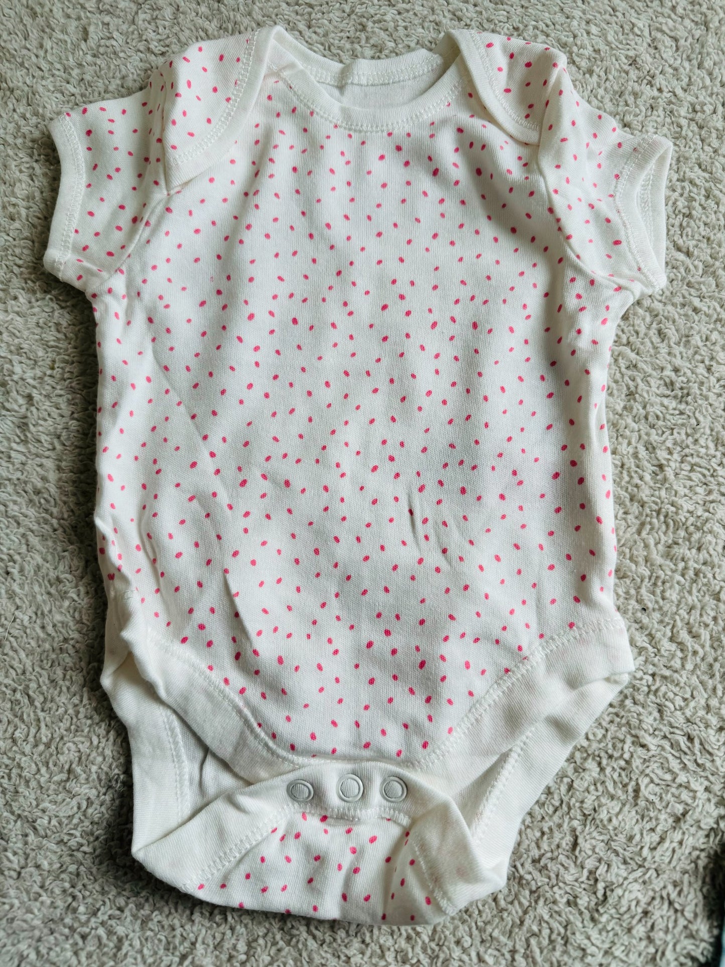 Half sleeves bodysuit - Pink spots white