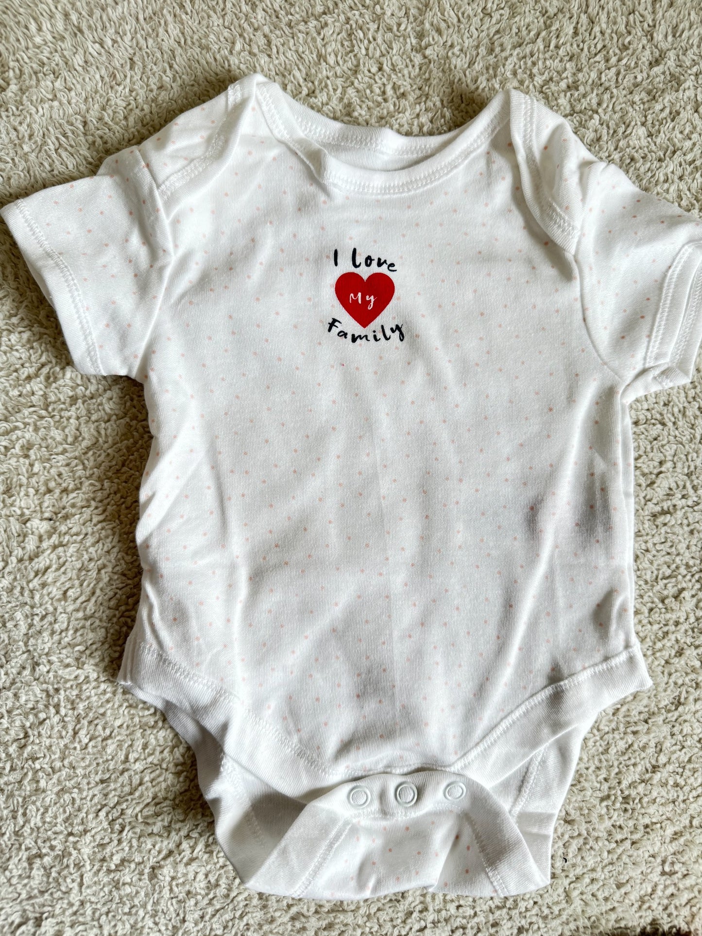 Half sleeves bodysuit - I love my family white