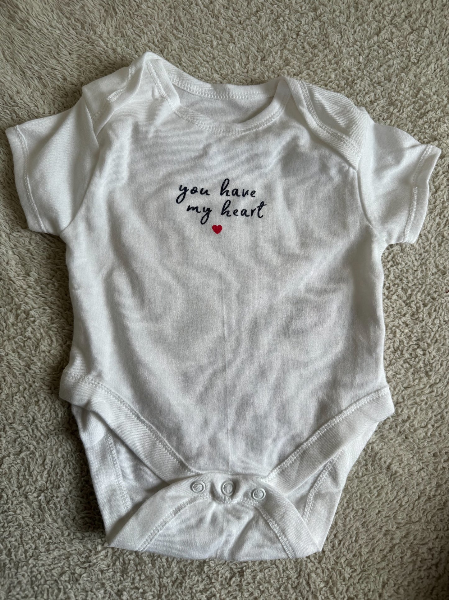 Half sleeves bodysuit - You have my heart white