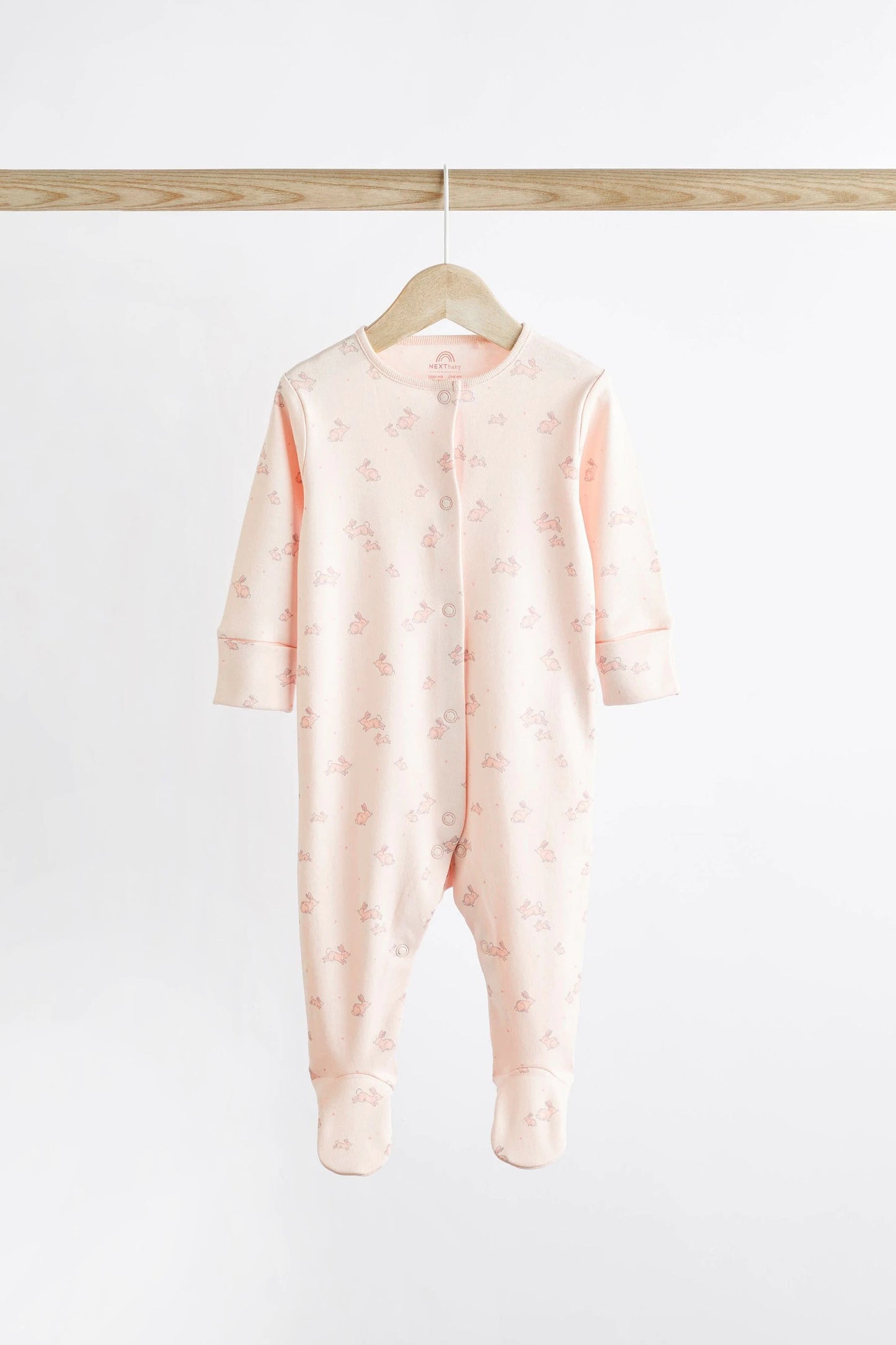Pink Bunny Baby Long Sleeve Sleepsuit