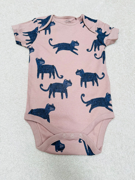 Romper - Short sleeves brown animals