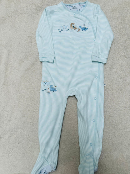 Sleepsuit - Full sleeves blue white stripes