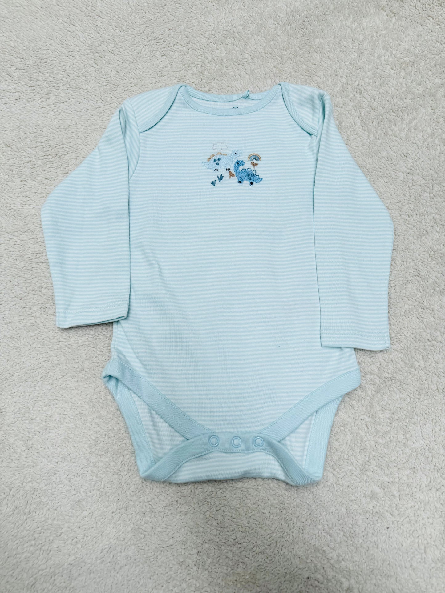 Romper - Full sleeves legless blue white stripes