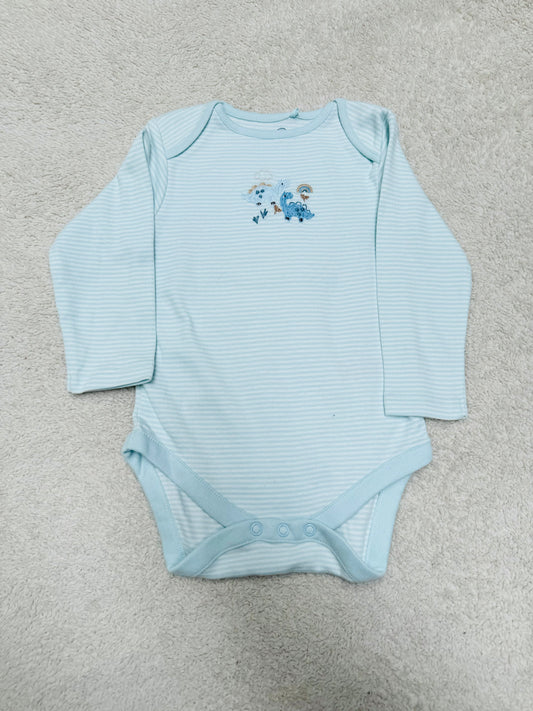 Romper - Full sleeves legless blue white stripes
