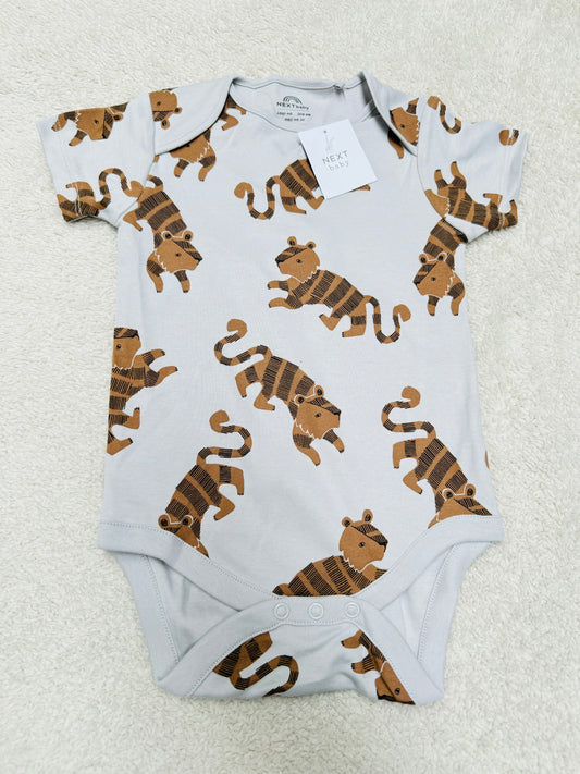 Romper - Short sleeves grey animals