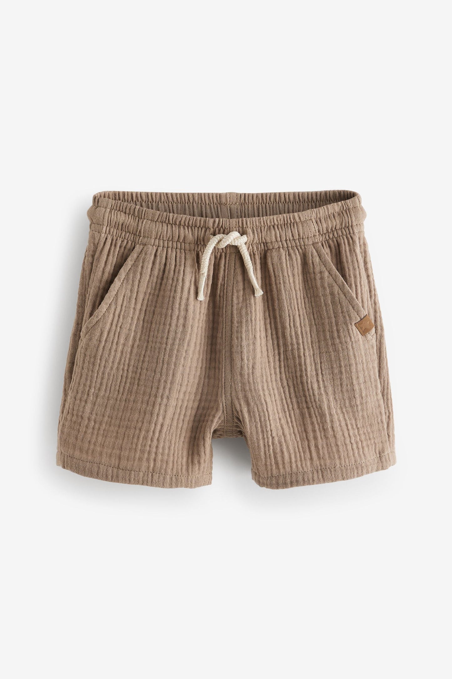 Tan Brown Soft Textured Cotton Shorts