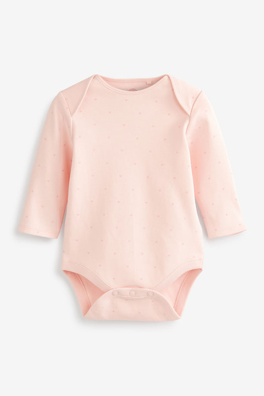 Pink Hearts Baby Long Sleeve Bodysuit