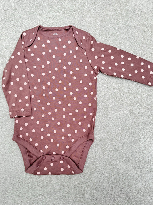 Brown bodysuit with polka dots