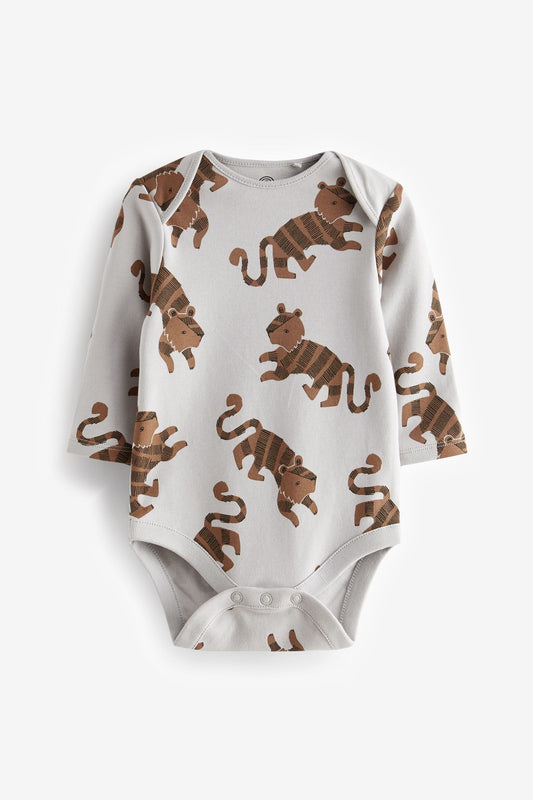 Romper - Full sleeves brown animals