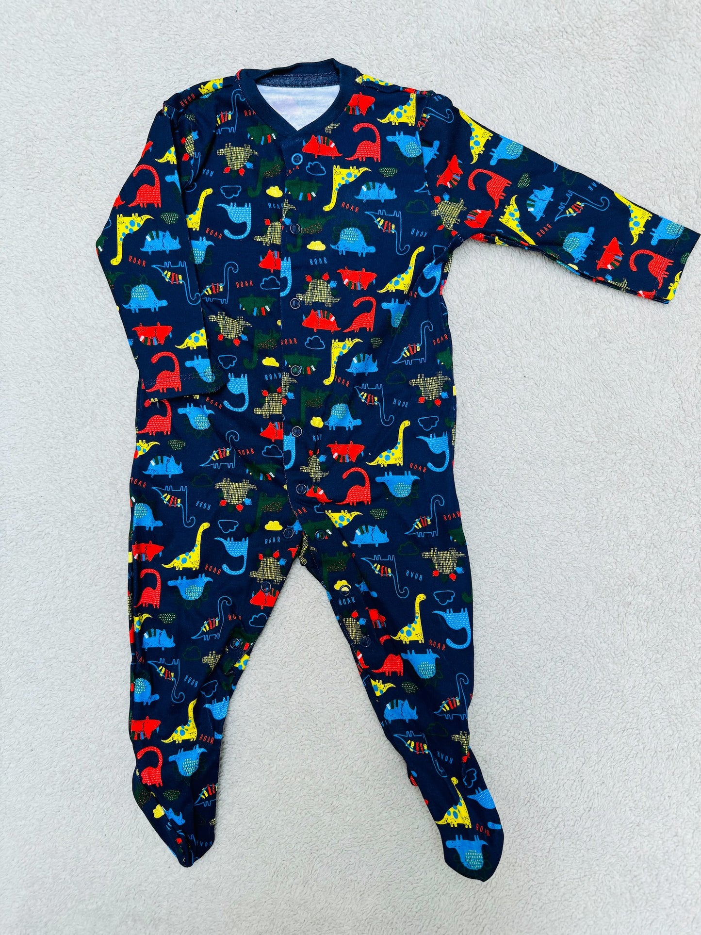 Navy Blue Sleepsuit with Animals