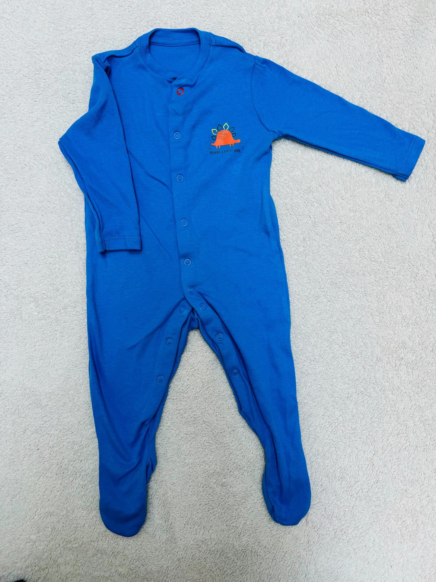 Blue Sleepsuit with Orange Dino