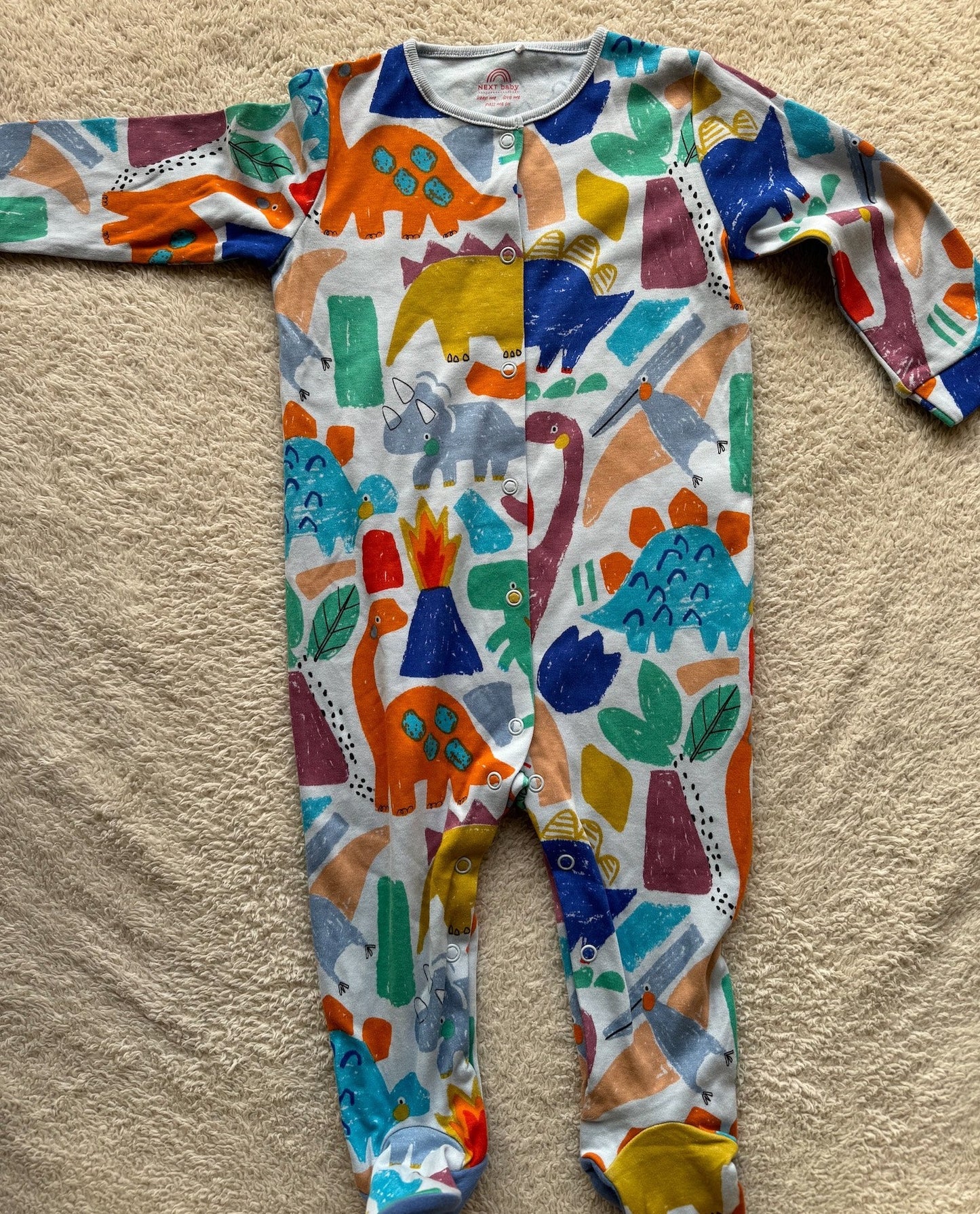 Jumper - Multi coloured dino on blue
