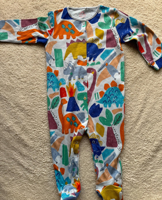 Jumper - Multi coloured dino on blue