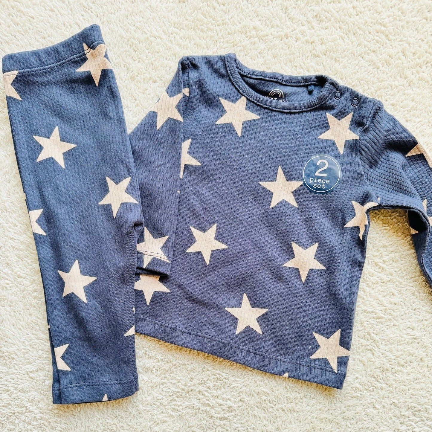 Two pieces set - Full sleeves navy blue with stars
