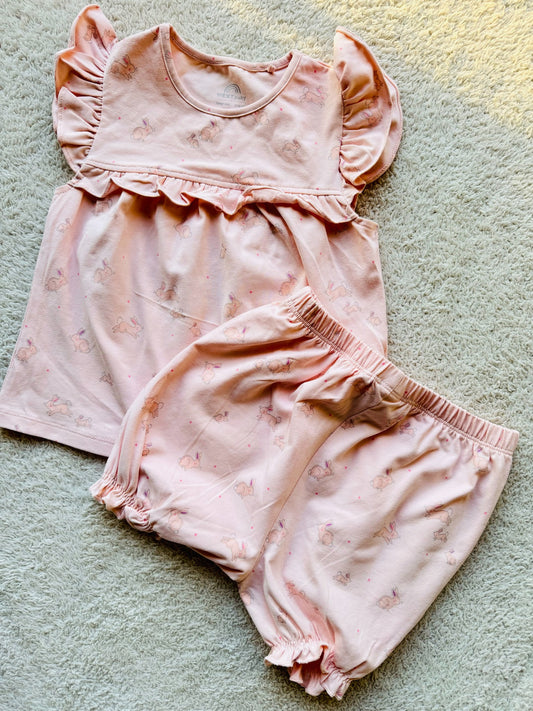 Two piece set - Top and shorts in pink