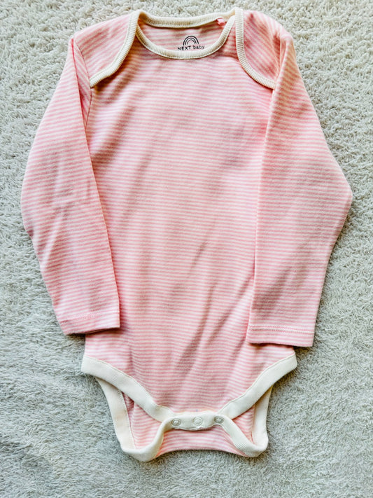 Bodysuit - Full sleeves pink and white stripes