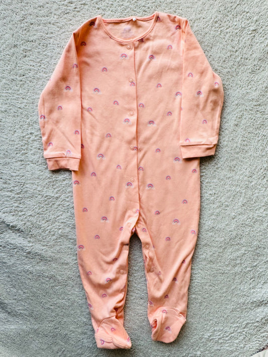Bodysuit - Small rainbows on orange