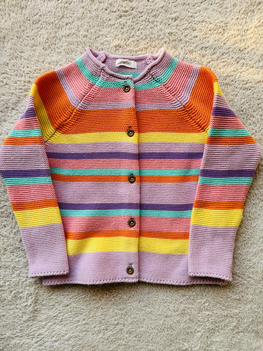 Sweater - Multi coloured pastel stripes