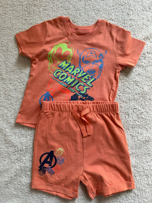 Marvel Half Sleeves Tshirt and Shorts Set