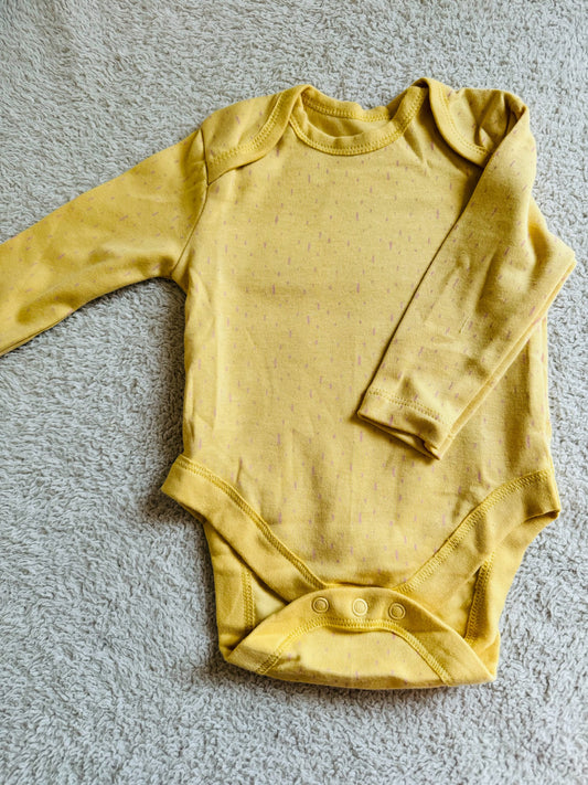 Full sleeves bodysuit - Brown dots mustard