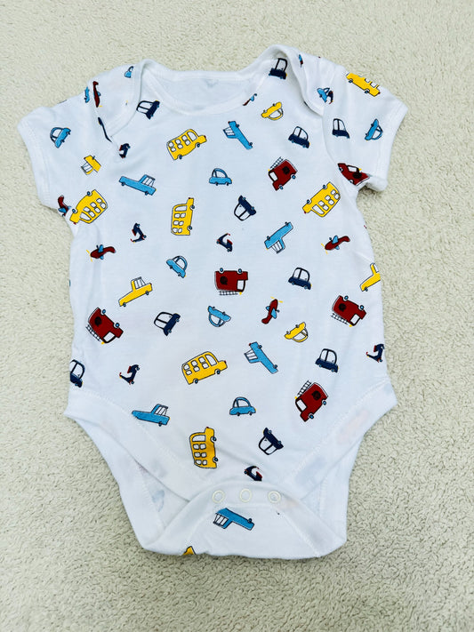 Half sleeves bodysuit - Vehicles white