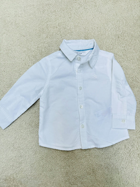 Full sleeves shirt white textured