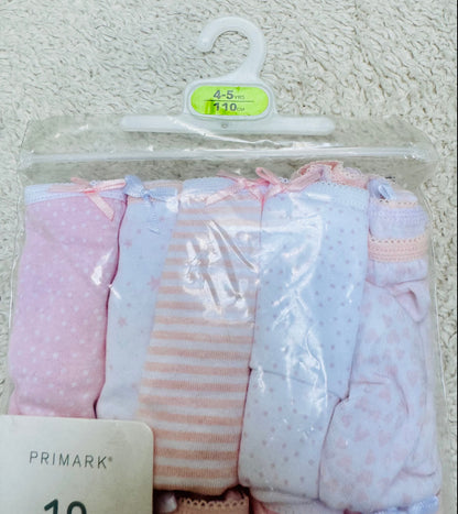 Set of 10 Briefs for Girls - Pink Hearts