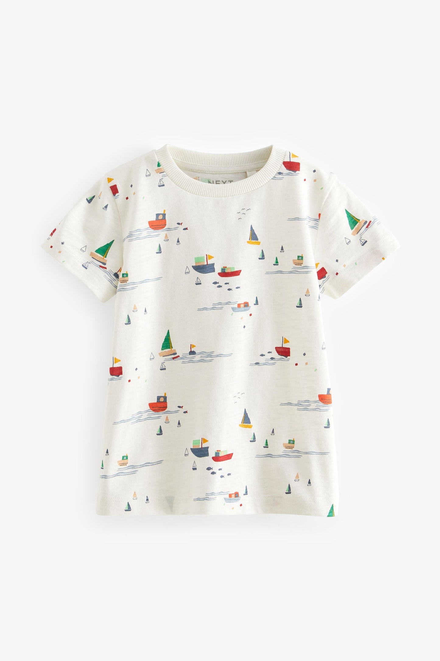 White/Blue All-Over Print Short Sleeve T-Shirt