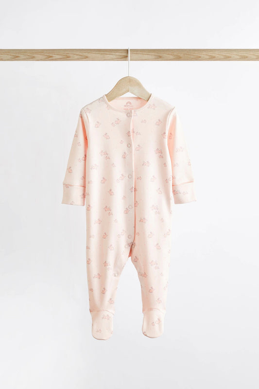 Pink Bunny Baby Long Sleeve Sleepsuit