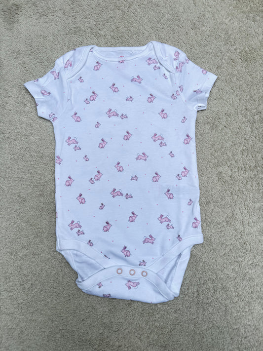 White Bunny Baby Short Sleeve Bodysuit