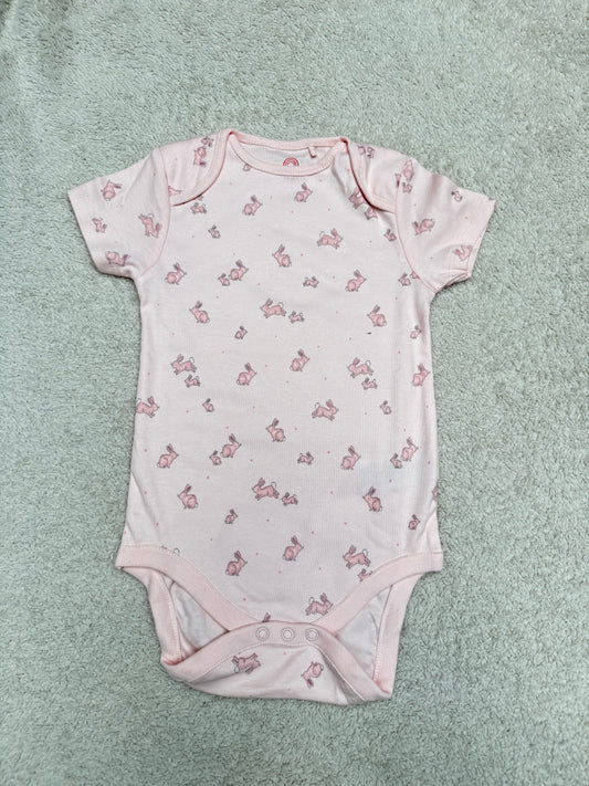 Pink Bunny Baby Short Sleeve Bodysuit